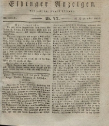 Elbinger Anzeigen, Nr. 77. Mittwoch, 26. September 1832