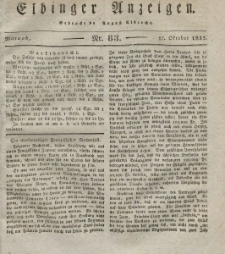 Elbinger Anzeigen, Nr. 83. Mittwoch, 17. Oktober 1832