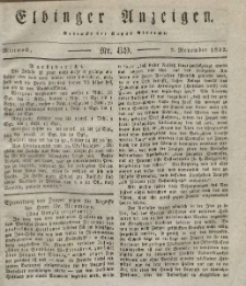 Elbinger Anzeigen, Nr. 89. Mittwoch, 7. November 1832
