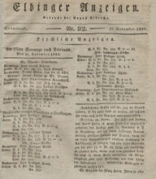 Elbinger Anzeigen, Nr. 92. Sonnabend, 17. November 1832
