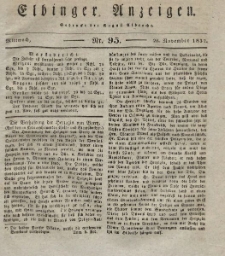 Elbinger Anzeigen, Nr. 95. Mittwoch, 28. November 1832