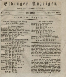 Elbinger Anzeigen, Nr. 102. Sonnabend, 22. Dezember 1832