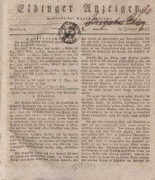 Elbinger Anzeigen, Nr. 1. Mittwoch, 2. Januar 1833
