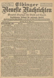 Elbinger Neueste Nachrichten, Nr. 65 Sonntag 17 März 1912 64. Jahrgang