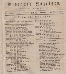 Elbinger Anzeigen, Nr. 4. Sonnabend, 12. Januar 1833