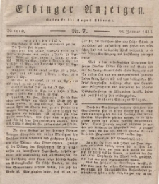 Elbinger Anzeigen, Nr. 7. Mittwoch, 23. Januar 1833