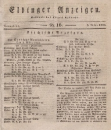 Elbinger Anzeigen, Nr. 18. Sonnabend, 2. März 1833