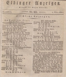 Elbinger Anzeigen, Nr. 20. Sonnabend, 9. März 1833