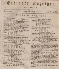 Elbinger Anzeigen, Nr. 22. Sonnabend, 16. März 1833