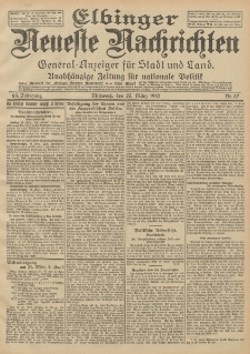 Elbinger Neueste Nachrichten, Nr. 67 Mittwoch 20 März 1912 64. Jahrgang
