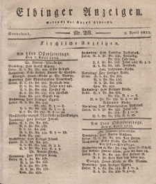 Elbinger Anzeigen, Nr. 28. Sonnabend, 6. April 1833