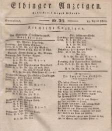 Elbinger Anzeigen, Nr. 30. Sonnabend, 13. April 1833