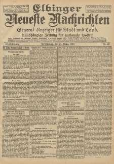 Elbinger Neueste Nachrichten, Nr. 68 Donnerstag 21 März 1912 64. Jahrgang