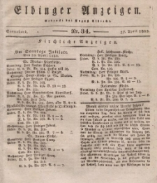 Elbinger Anzeigen, Nr. 34. Sonnabend, 27. April 1833