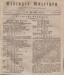 Elbinger Anzeigen, Nr. 36. Sonnabend, 4. Mai 1833