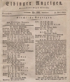Elbinger Anzeigen, Nr. 38. Sonnabend, 11. Mai 1833
