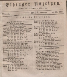Elbinger Anzeigen, Nr. 39. Mittwoch, 15. Mai 1833