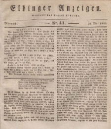 Elbinger Anzeigen, Nr. 41. Mittwoch, 22. Mai 1833