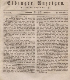 Elbinger Anzeigen, Nr. 43. Mittwoch, 29. Mai 1833