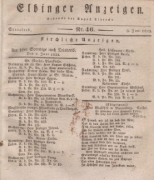 Elbinger Anzeigen, Nr. 46. Sonnabend, 8. Juni 1833