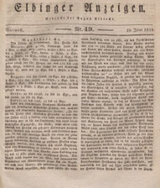Elbinger Anzeigen, Nr. 49. Mittwoch, 19. Juni 1833