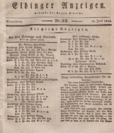 Elbinger Anzeigen, Nr. 52. Sonnabend, 29. Juni 1833