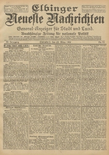 Elbinger Neueste Nachrichten, Nr. 70 Sonnabend 23 März 1912 64. Jahrgang