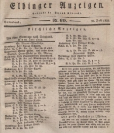 Elbinger Anzeigen, Nr. 60. Sonnabend, 27. Juli 1833