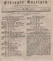 Elbinger Anzeigen, Nr. 66. Sonnabend, 17. August 1833