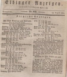 Elbinger Anzeigen, Nr. 68. Sonnabend, 24. August 1833