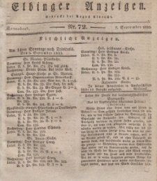 Elbinger Anzeigen, Nr. 72. Sonnabend, 7. September 1833