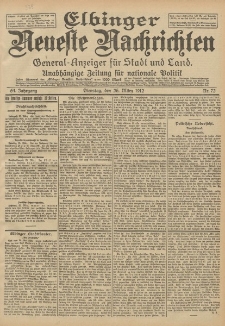 Elbinger Neueste Nachrichten, Nr. 72 Dienstag 26 März 1912 64. Jahrgang