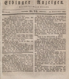 Elbinger Anzeigen, Nr. 73. Mittwoch, 11. September 1833