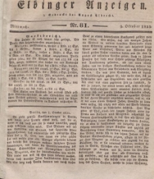 Elbinger Anzeigen, Nr. 81. Mittwoch, 9. Oktober 1833