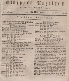 Elbinger Anzeigen, Nr. 82. Sonnabend, 12. Oktober 1833