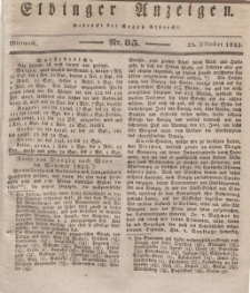 Elbinger Anzeigen, Nr. 85. Mittwoch, 23. Oktober 1833