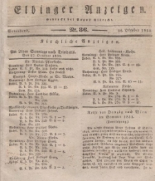 Elbinger Anzeigen, Nr. 86. Sonnabend, 26. Oktober 1833