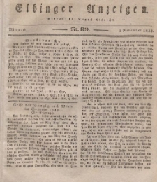 Elbinger Anzeigen, Nr. 89. Mittwoch, 6. November 1833