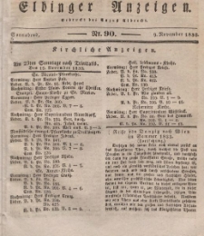 Elbinger Anzeigen, Nr. 90. Sonnabend, 9. November 1833