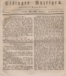 Elbinger Anzeigen, Nr. 93. Mittwoch, 20. November 1833
