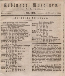 Elbinger Anzeigen, Nr. 104. Sonnabend, 28. Dezember 1833