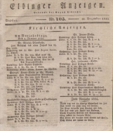 Elbinger Anzeigen, Nr. 105. Dienstag, 31. Dezember 1833