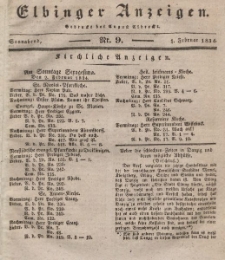 Elbinger Anzeigen, Nr. 9. Sonnabend, 1. Februar 1834