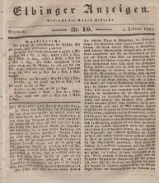 Elbinger Anzeigen, Nr. 10. Mittwoch, 5. Februar 1834