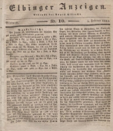 Elbinger Anzeigen, Nr. 10. Mittwoch, 5. Februar 1834
