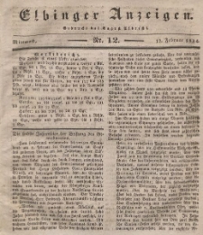 Elbinger Anzeigen, Nr. 12. Mittwoch, 12. Februar 1834
