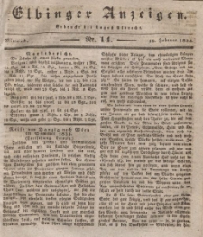 Elbinger Anzeigen, Nr. 14. Mittwoch, 19. Februar 1834