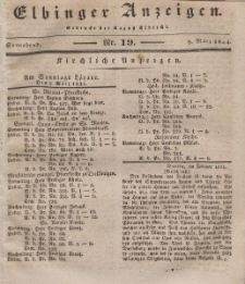 Elbinger Anzeigen, Nr. 19. Sonnabend, 8. März 1834