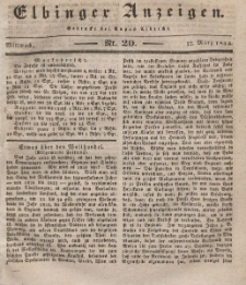 Elbinger Anzeigen, Nr. 20. Mittwoch, 12. März 1834