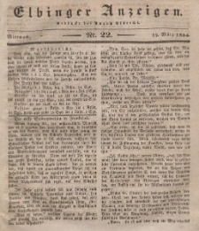 Elbinger Anzeigen, Nr. 22. Mittwoch, 19. März 1834